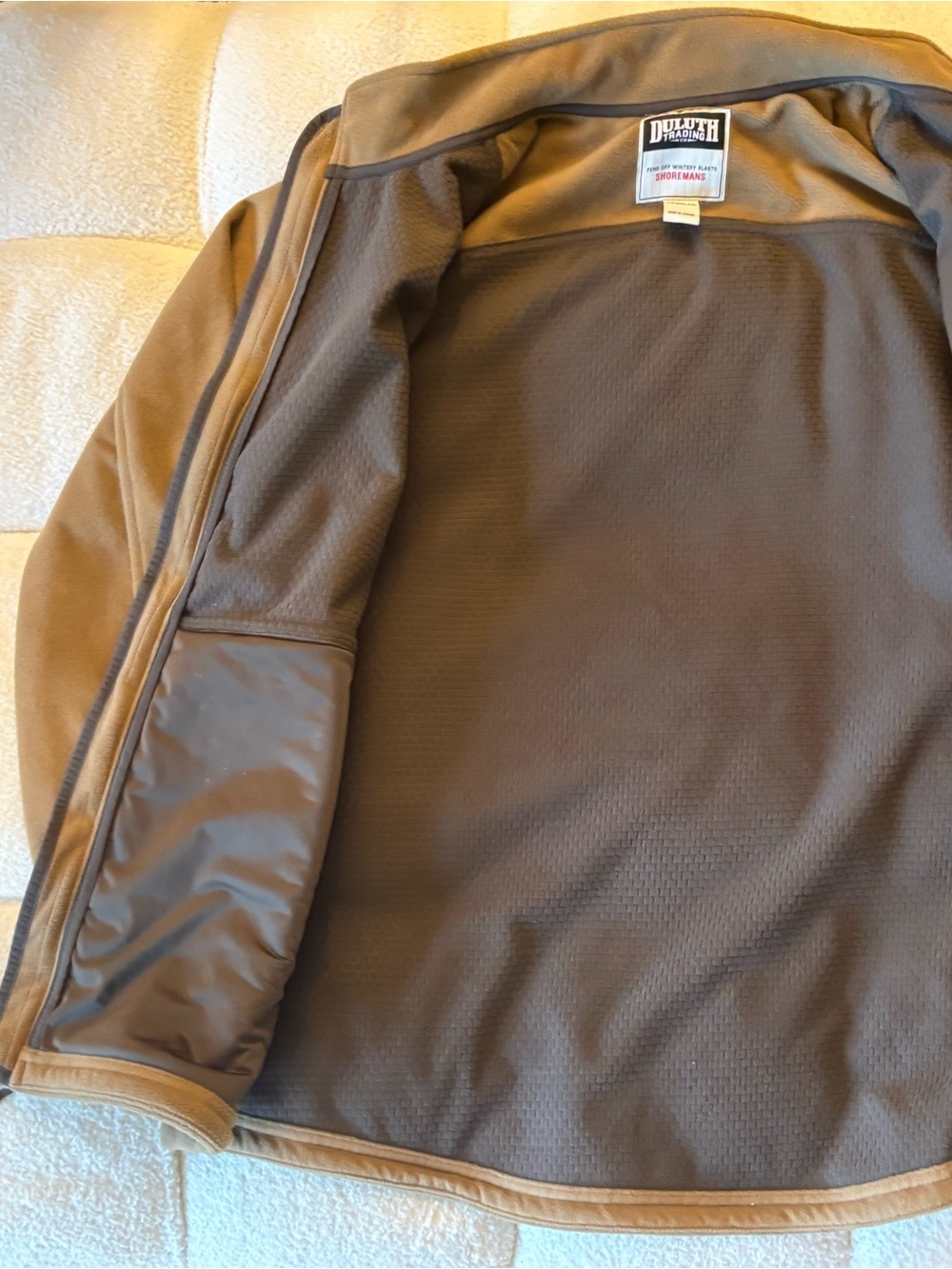 Duluth Trading Co Shoreman's Full Zip Fleece Jacket Brown Men's Large L Regular - Picture 4 of 10
